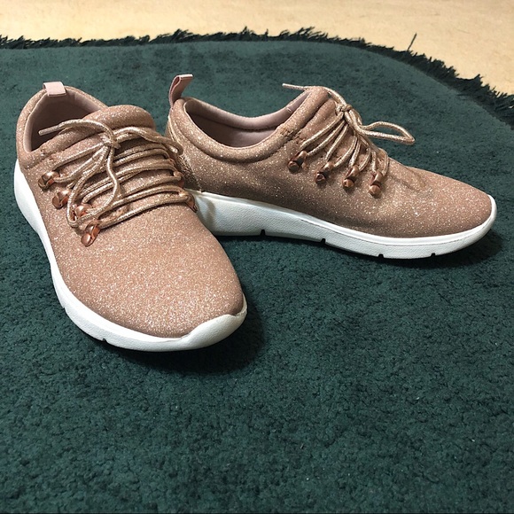 Shoes - ✨5/$20✨ Sparkly Rose Gold Slip-ons